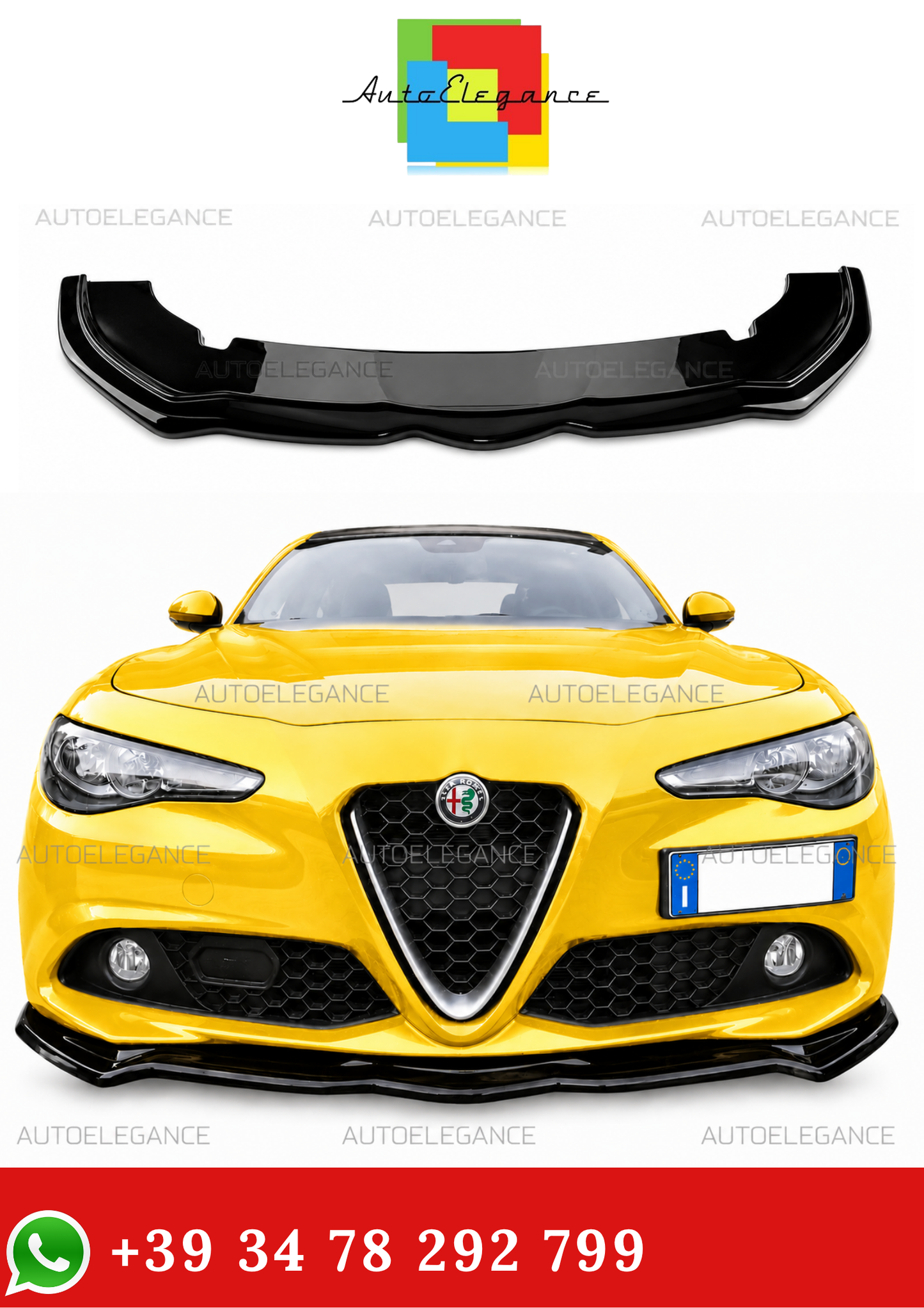 💫SPLITTER ALFA ROMEO ADATTO PER GIULIA STANDARD IN NERO LUCIDO ABS💫