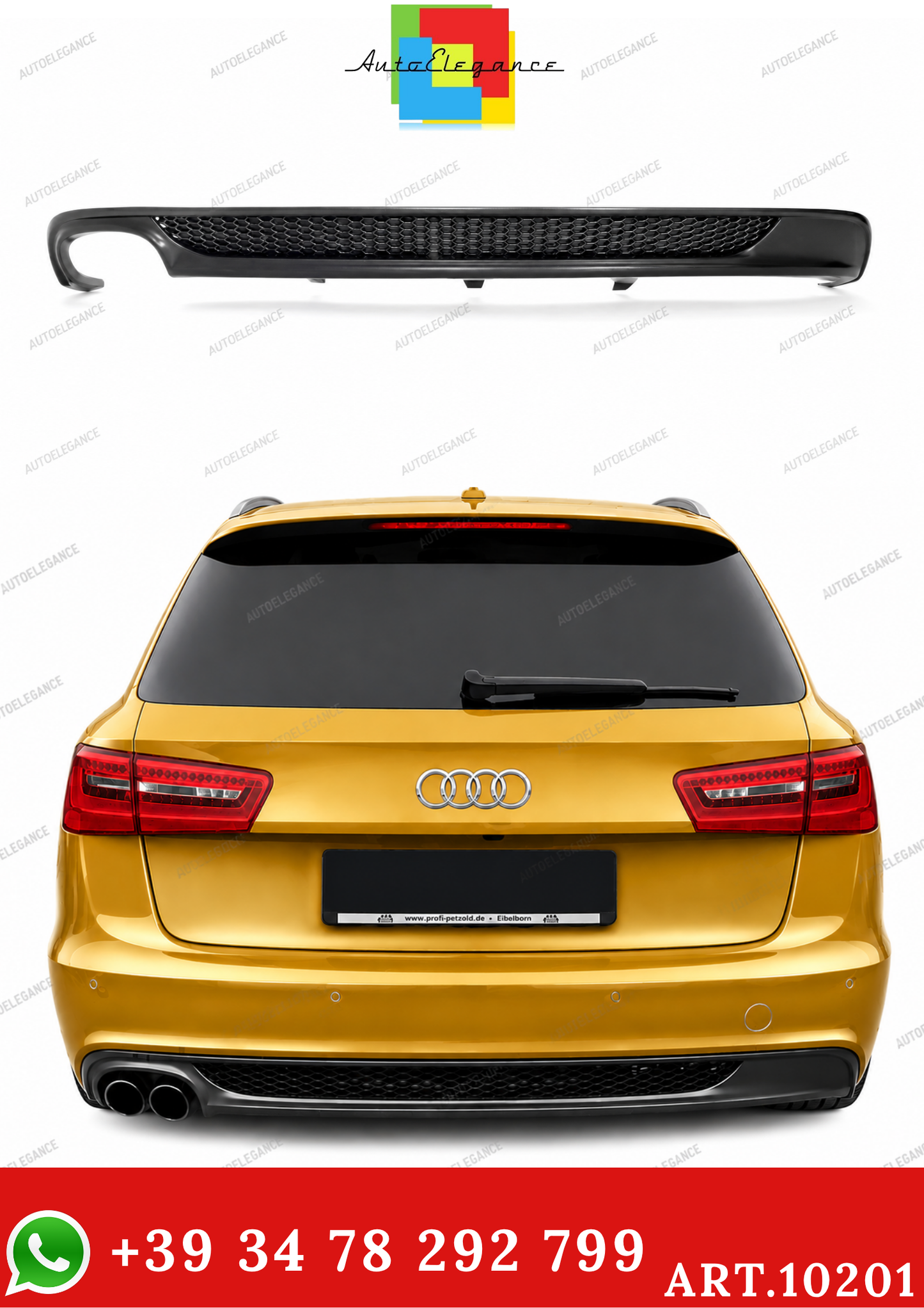 💫ART.10201 Diffusore Posteriore per Audi A6 C7 2011–2014 GREZZO💫