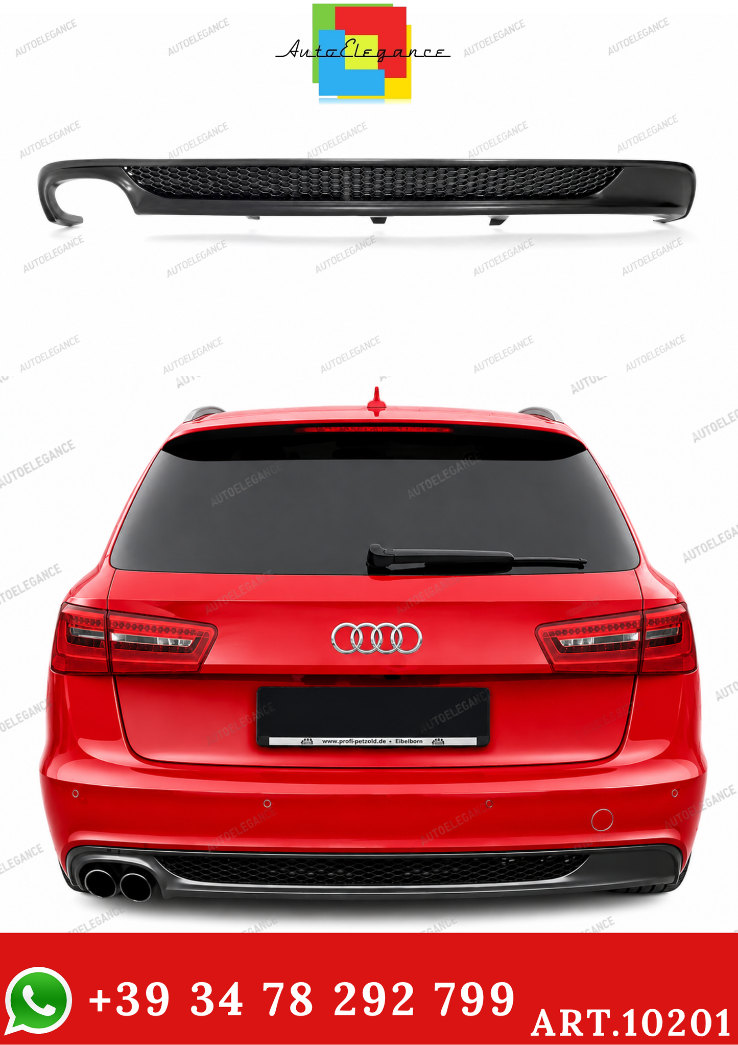 💫ART.10201 Diffusore Posteriore per Audi A6 C7 2011–2014 GREZZO💫