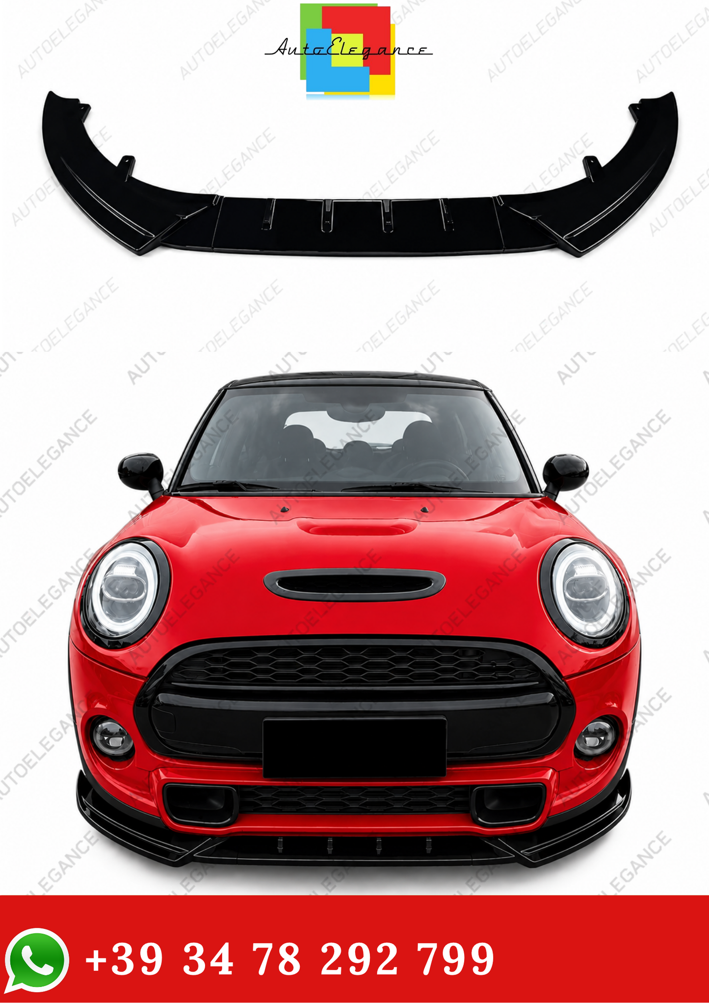 💫Splitter (3 Pezzi) Nero Lucido per Mini Cooper S e JCW F55 F56 F57 2014-2021💫