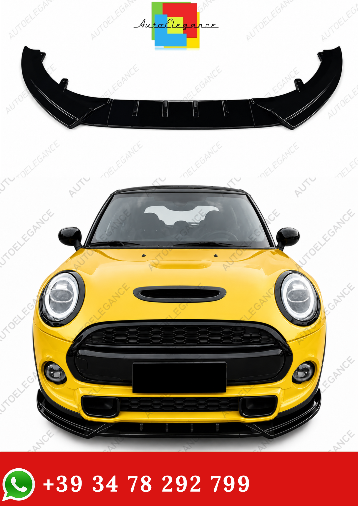 💫Splitter (3 Pezzi) Nero Lucido per Mini Cooper S e JCW F55 F56 F57 2014-2021💫