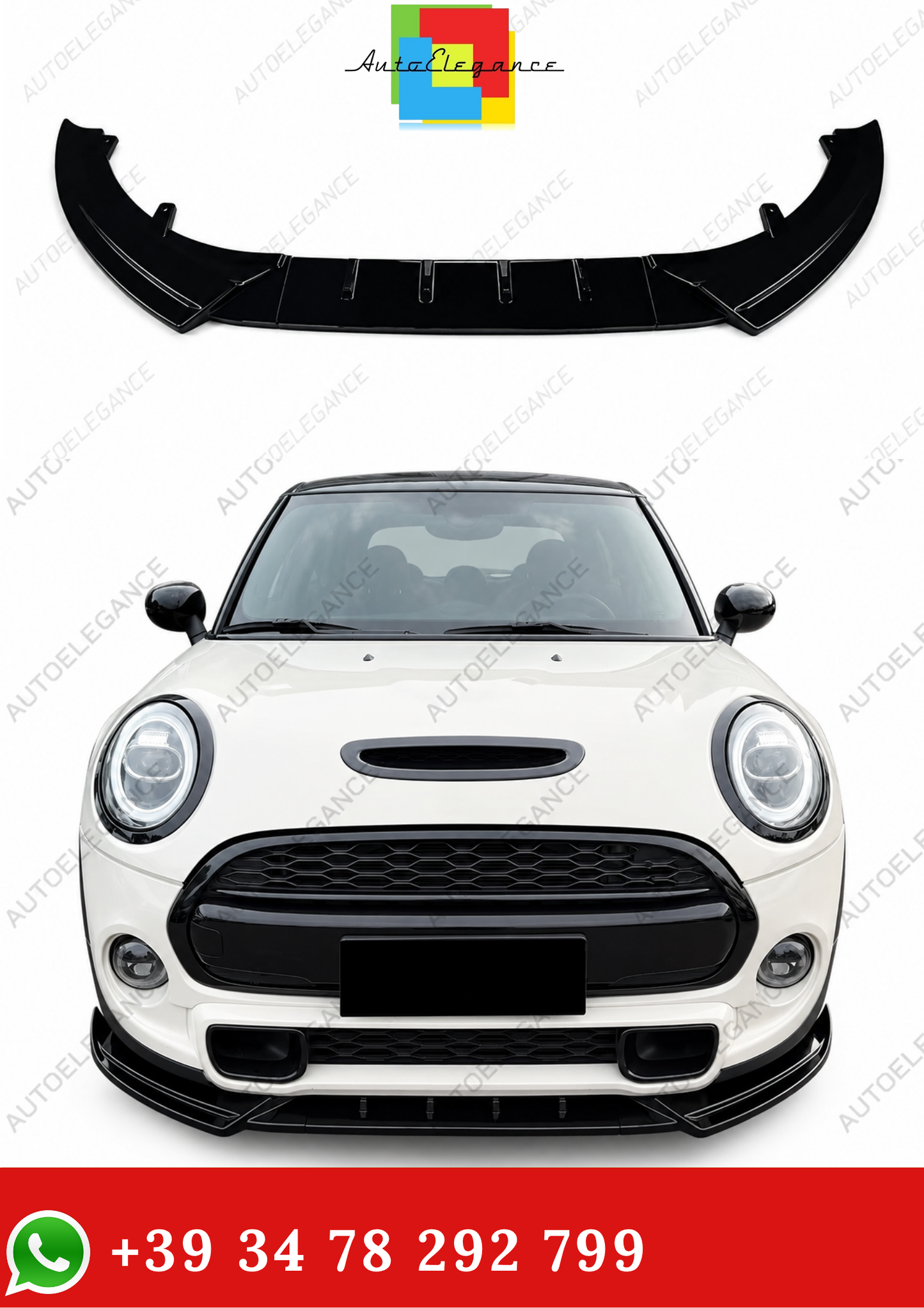 💫Splitter (3 Pezzi) Nero Lucido per Mini Cooper S e JCW F55 F56 F57 2014-2021💫