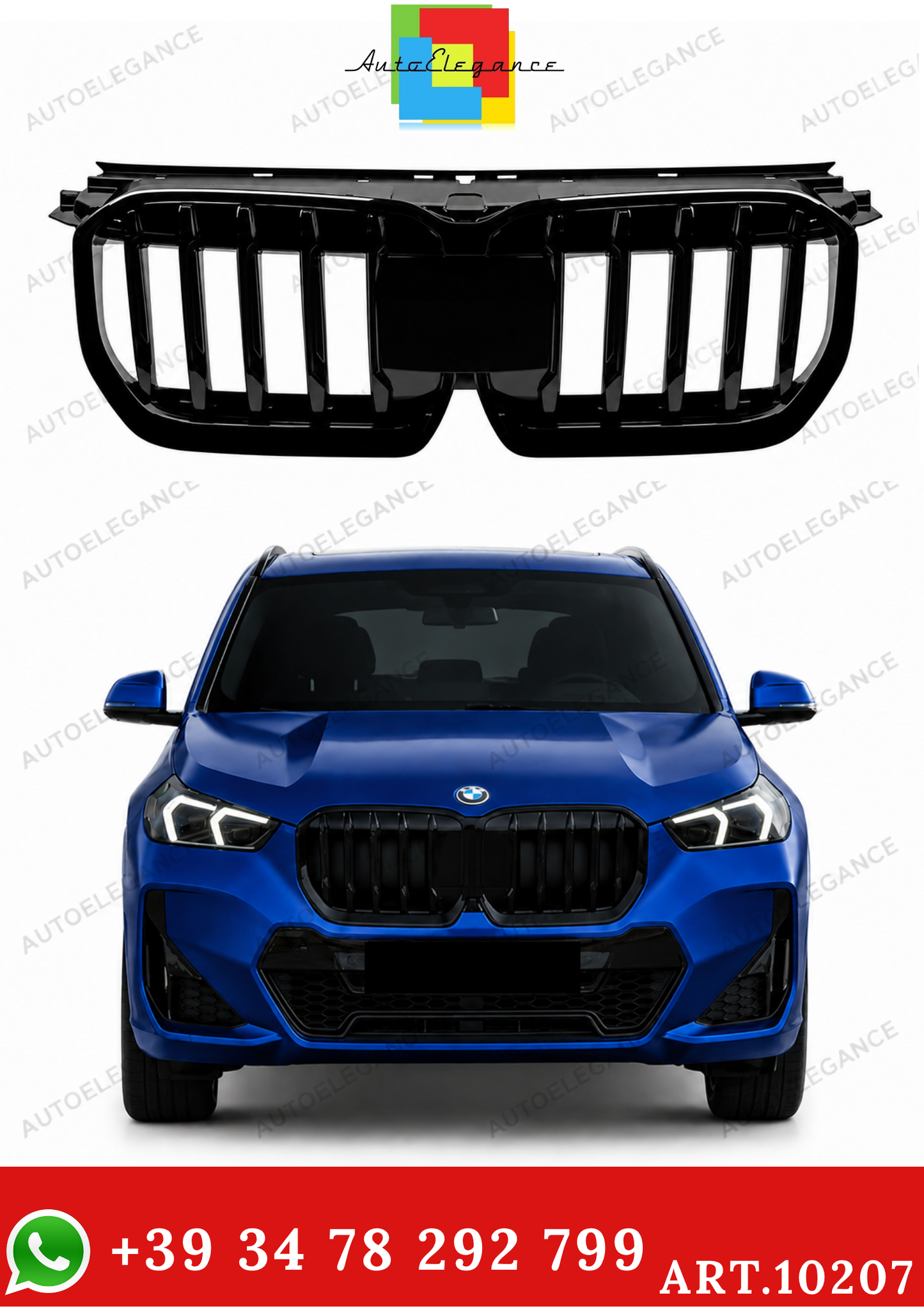 💫ART.10207 GRIGLIA BMW X1 U11 2023- LOOK M NERO LUCIDO💫