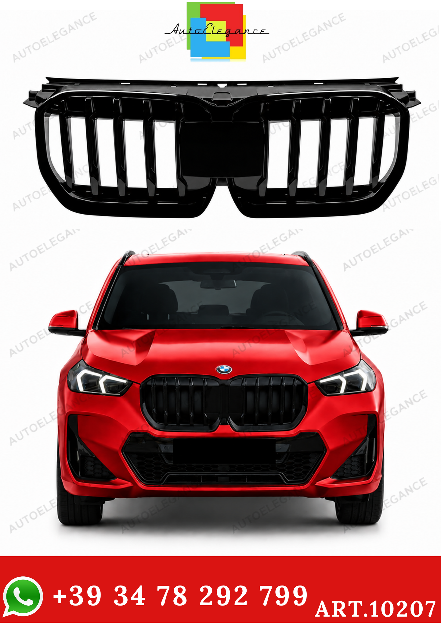 💫ART.10207 GRIGLIA BMW X1 U11 2023- LOOK M NERO LUCIDO💫