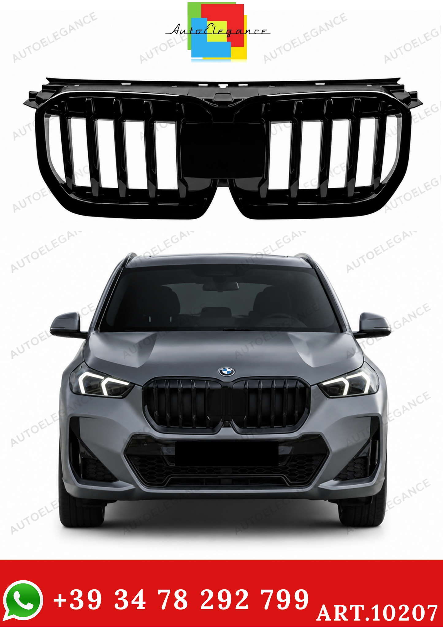 💫ART.10207 GRIGLIA BMW X1 U11 2023- LOOK M NERO LUCIDO💫
