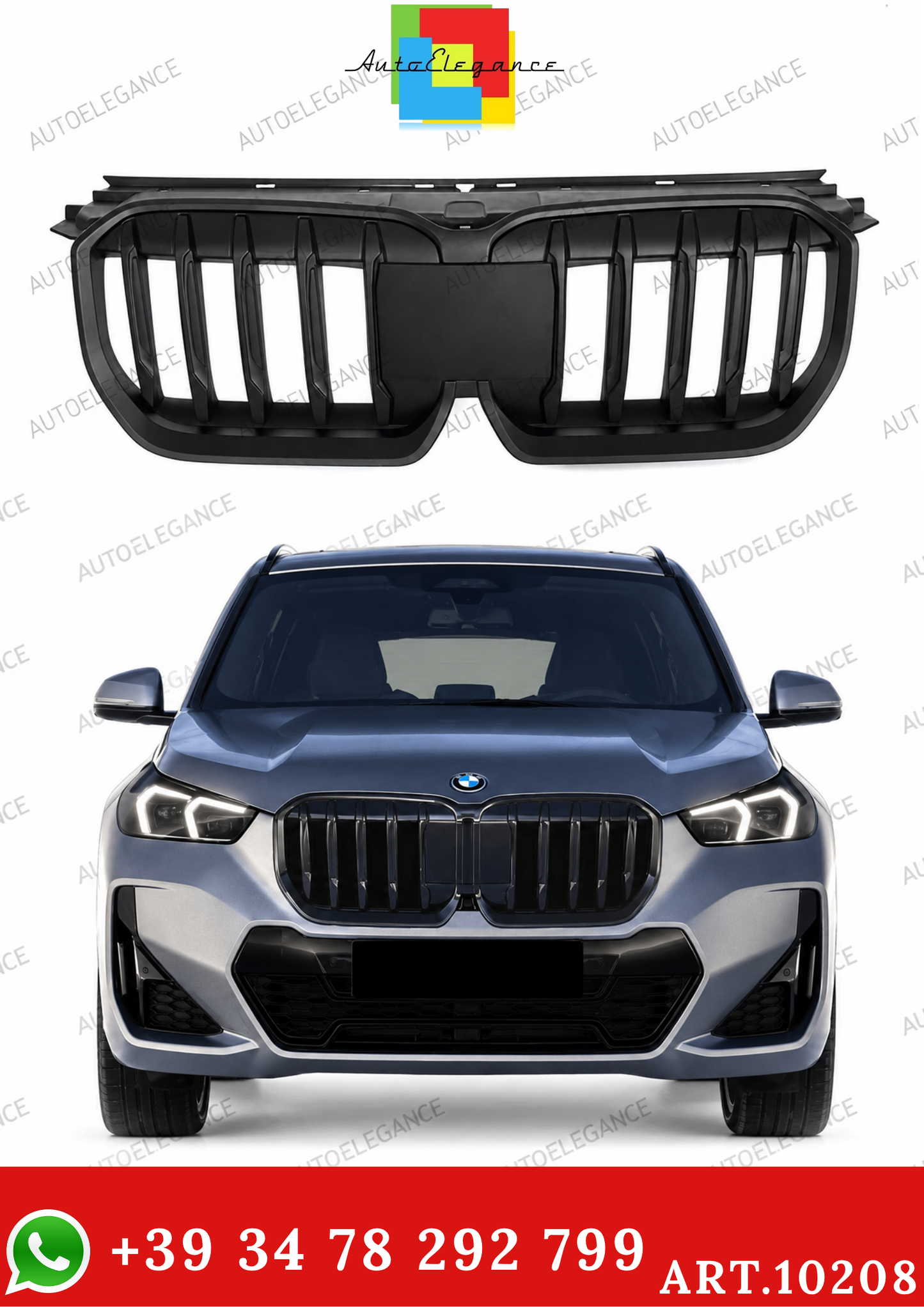 💫ART.10208 GRIGLIA BMW X1 U11 2023- LOOK M NERO OPACO💫