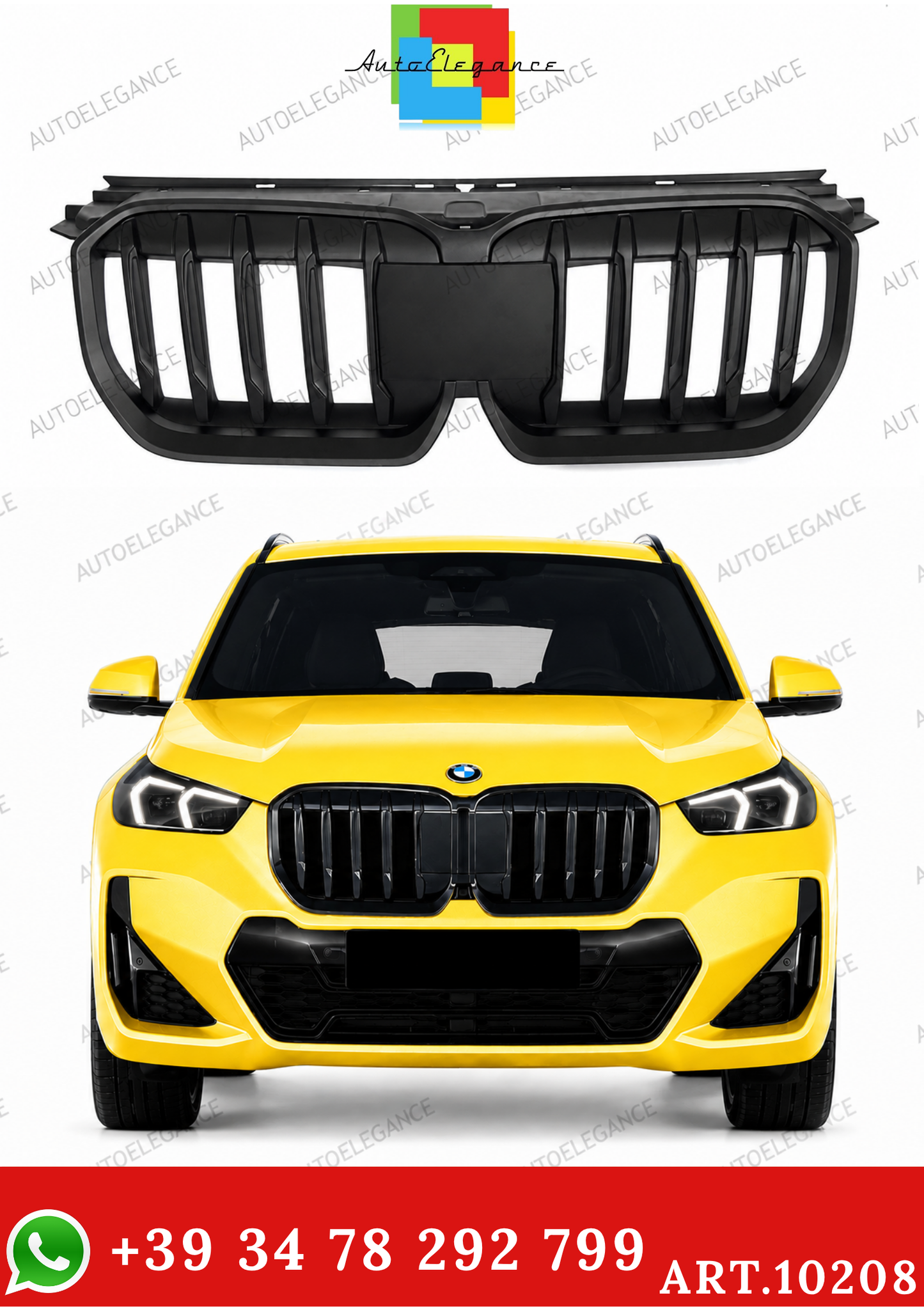 💫ART.10208 GRIGLIA BMW X1 U11 2023- LOOK M NERO OPACO💫