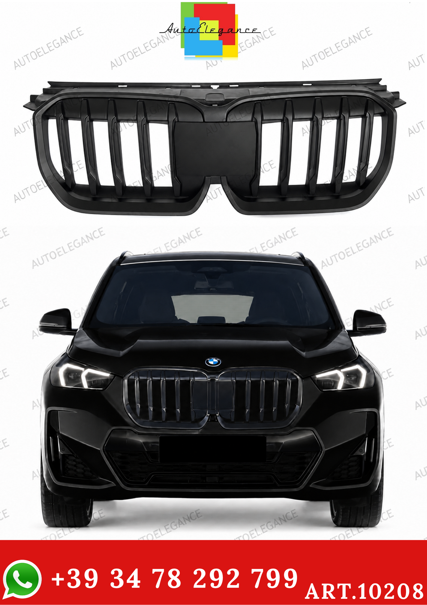 💫ART.10208 GRIGLIA BMW X1 U11 2023- LOOK M NERO OPACO💫