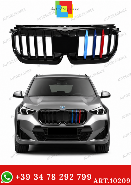 💫ART.10209 GRIGLIA BMW X1 U11 23- LOOK M NERO LUCIDO TRICOLORE💫