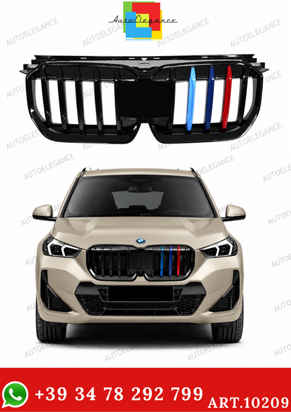 💫ART.10209 GRIGLIA BMW X1 U11 23- LOOK M NERO LUCIDO TRICOLORE💫