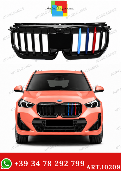💫ART.10209 GRIGLIA BMW X1 U11 23- LOOK M NERO LUCIDO TRICOLORE💫