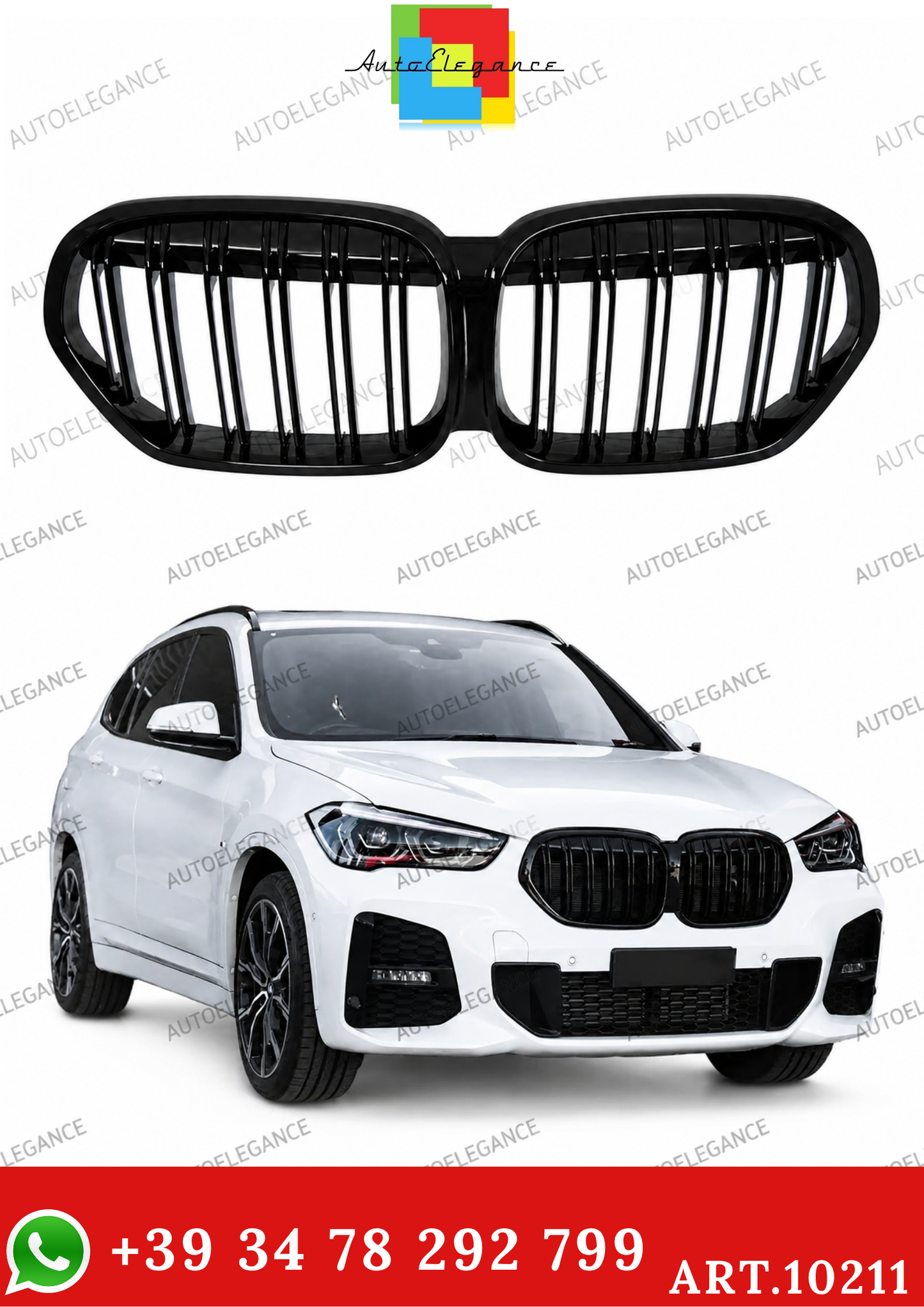 💫ART.10211 GRIGLIA BMW X1 F48 LCI 19-22 NERO LUCIDO💫