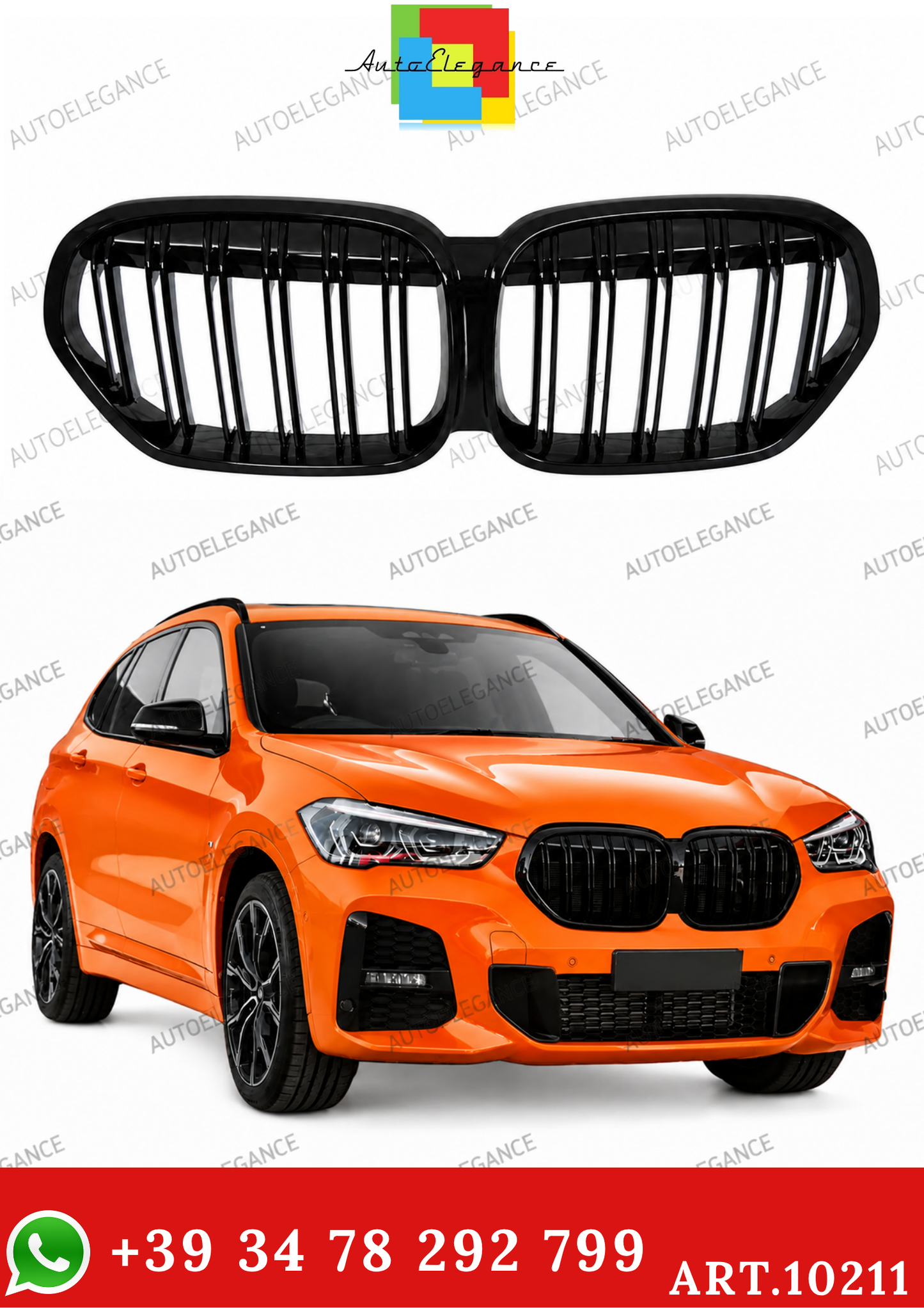 💫ART.10211 GRIGLIA BMW X1 F48 LCI 19-22 NERO LUCIDO💫