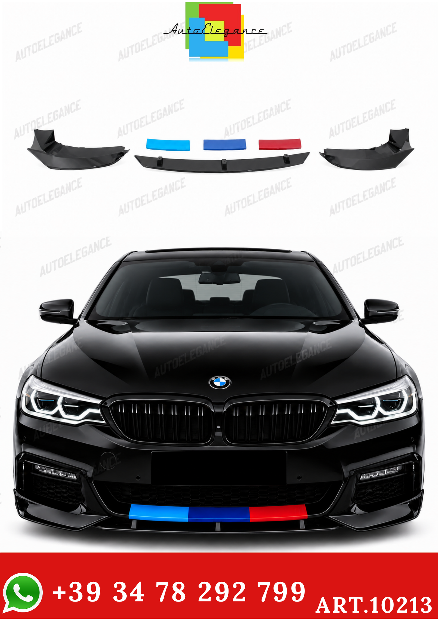 💫ART.10213 SPLITTER ANTERIORE PER BMW G30 G31 17-23 LOOK M5💫