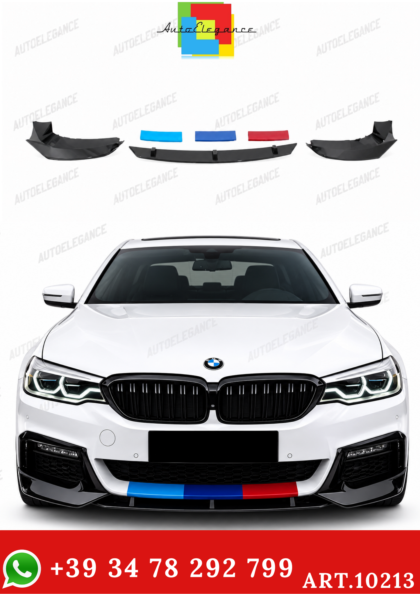 💫ART.10213 SPLITTER ANTERIORE PER BMW G30 G31 17-23 LOOK M5💫