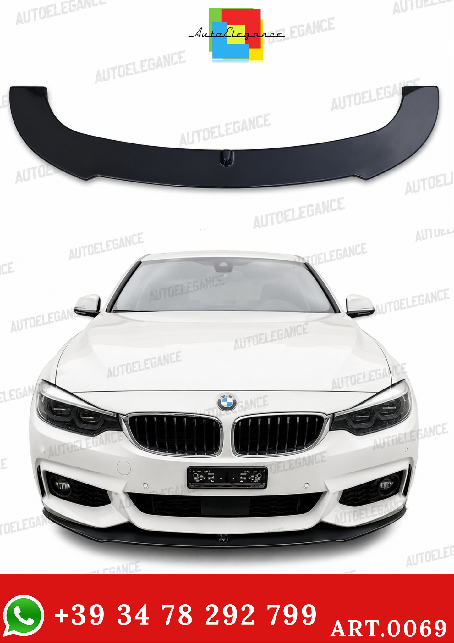 BMW 3 SERIES F30 F31 M FRONT BUMPER SPLITTER BLACK M SPORT 0069