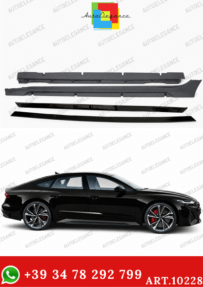 💫ART.10228 PROFILI LATERALI PER AUDI A7 18- LOOK RS7 IN ABS💫