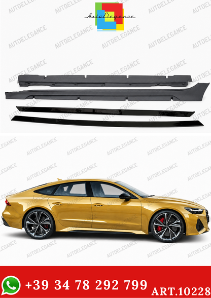 💫ART.10228 PROFILI LATERALI PER AUDI A7 18- LOOK RS7 IN ABS💫