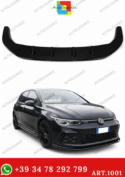 SPLITTER SUITABLE FOR VW GOLF 8 GTI GTD RLINE LOOK GLOSSY BLACK SPORTY DESIGN 