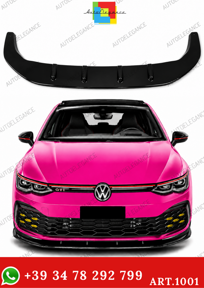 SPLITTER SUITABLE FOR VW GOLF 8 GTI GTD RLINE LOOK GLOSSY BLACK SPORTY DESIGN 