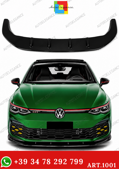 SPLITTER SUITABLE FOR VW GOLF 8 GTI GTD RLINE LOOK GLOSSY BLACK SPORTY DESIGN 