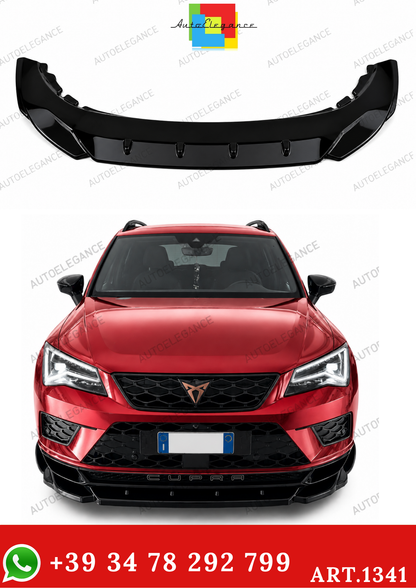 🔥1341 Gloss Black Front Splitter suitable for CUPRA Ateca 2018+🔥 
