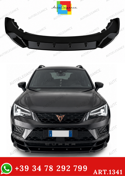 🔥1341 Gloss Black Front Splitter suitable for CUPRA Ateca 2018+🔥 