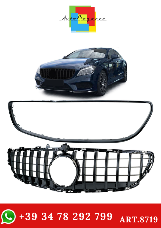 💫ART.8719 Griglia Anteriore per Mercedes CLS C218 / X218 Nero Lucido 2014+💫