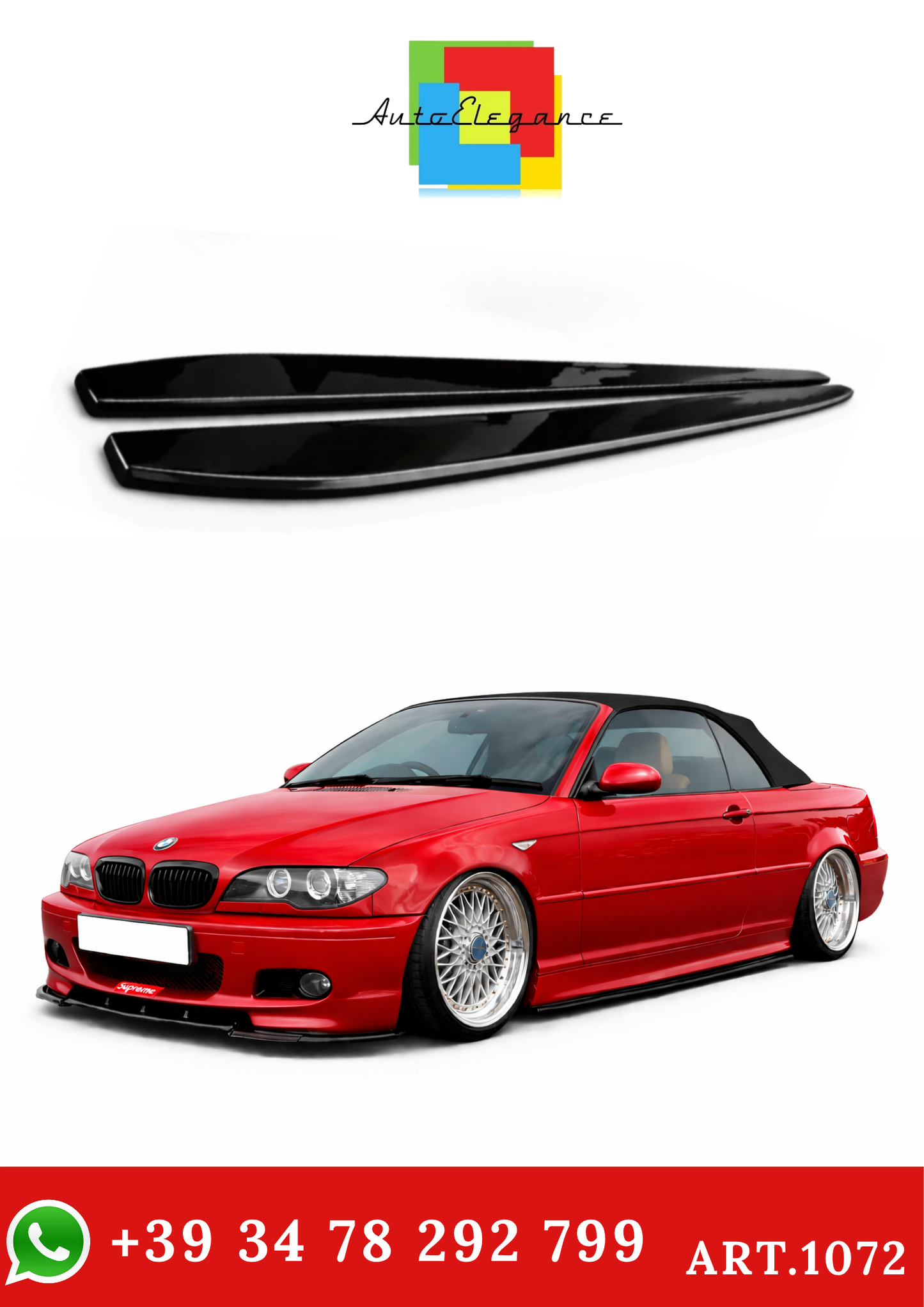 💫BMW SÉRIE 3 E46 COUPÉ LAME SOUS JUPES LATÉRALES ABS NOIR BRILLANT SPLITTER💫