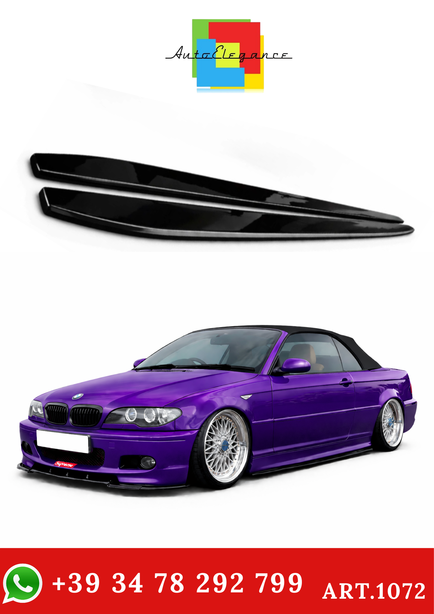💫BMW SÉRIE 3 E46 COUPÉ LAME SOUS JUPES LATÉRALES ABS NOIR BRILLANT SPLITTER💫