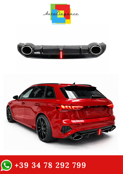 💫Diffusore Posteriore con LED per Audi A3 S-line RS3 2021-2024💫
