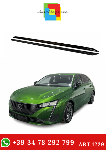 💫Art.1229 MINIGONNE ADATTE PER PEUGEOT 308 III 2021+ 5 PORTE NERO LUCIDO💫