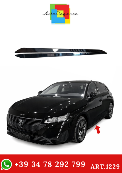 💫Art.1229 MINIGONNE ADATTE PER PEUGEOT 308 III 2021+ 5 PORTE NERO LUCIDO💫