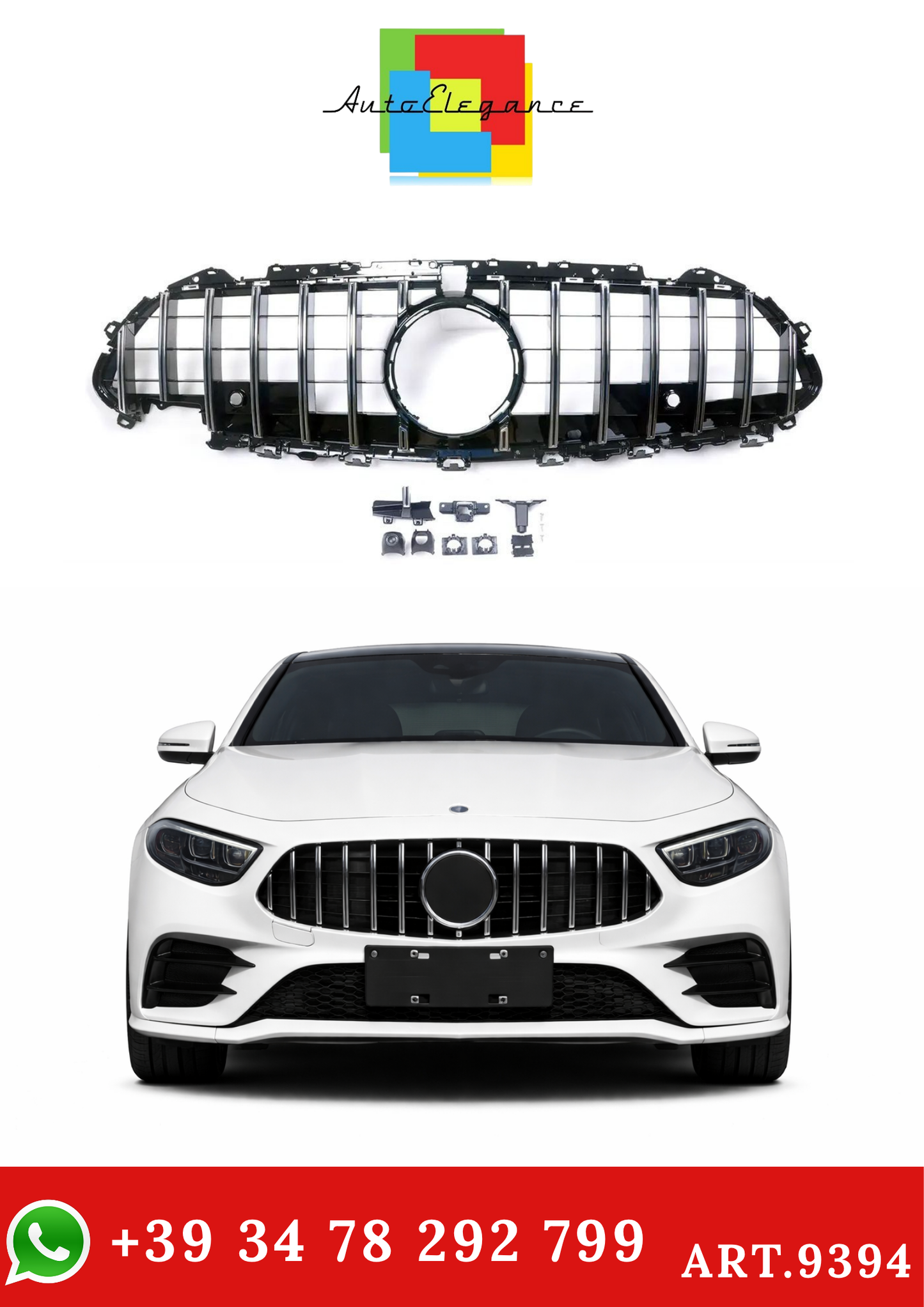 💫ART.9394 Griglia Anteriore Cromata per CLS C257 X257 Panamericana 2018-2023💫