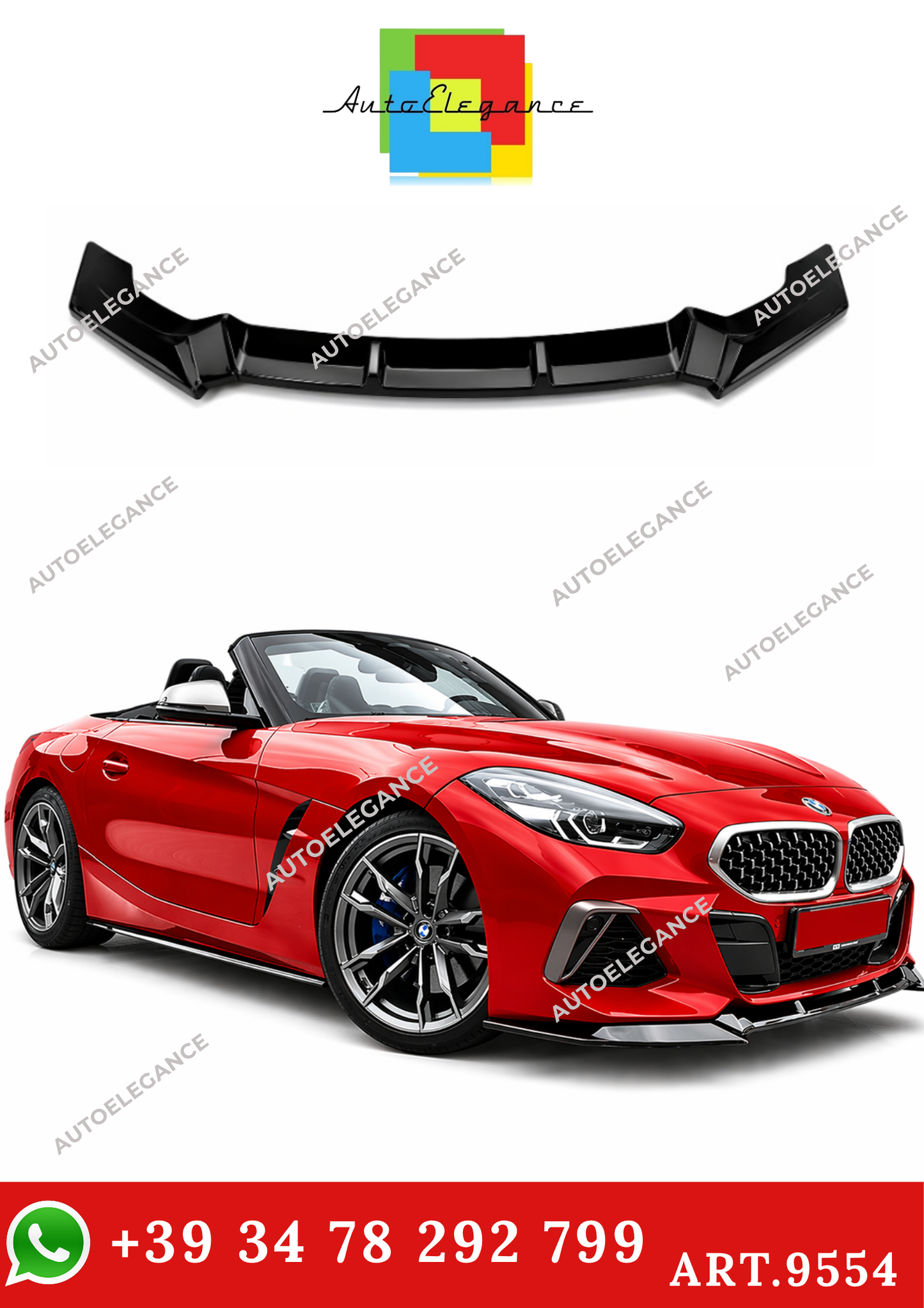 💫ART.9554 SPLITTER ANTERIORE M Performance NERO LUCIDO - BMW G29 2019+💫