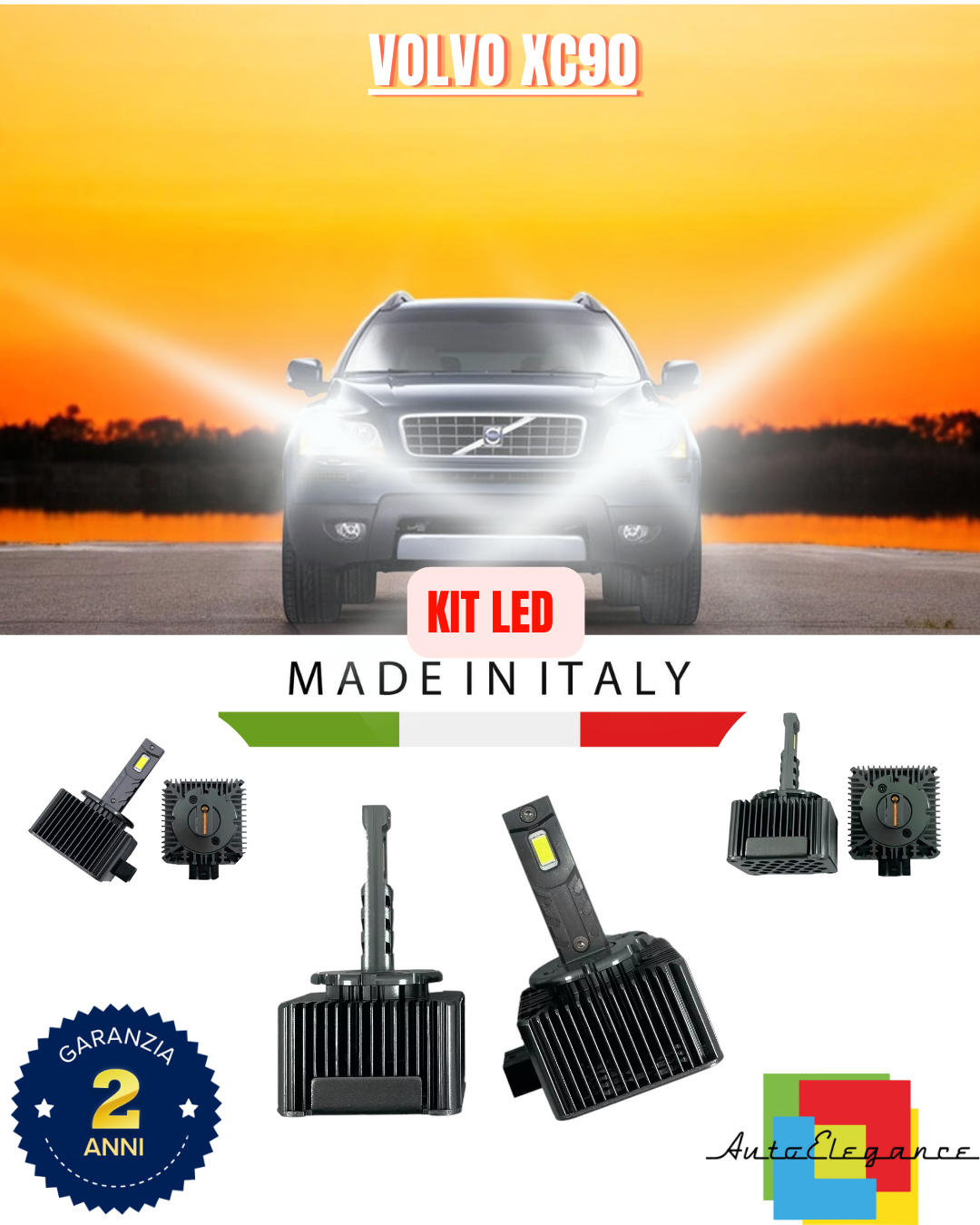 ❤️ LAMPADE ANABBAGLIANTI D1S KIT LED 6000K ADATTO PER VOLVO XC90❤️
