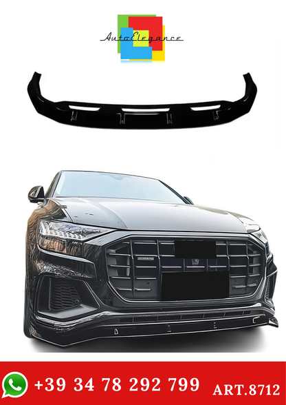 💫ART.8712 Splitter Anteriore Nero Lucido per Audi Q8 SQ8 S-Line 2018-2023💫