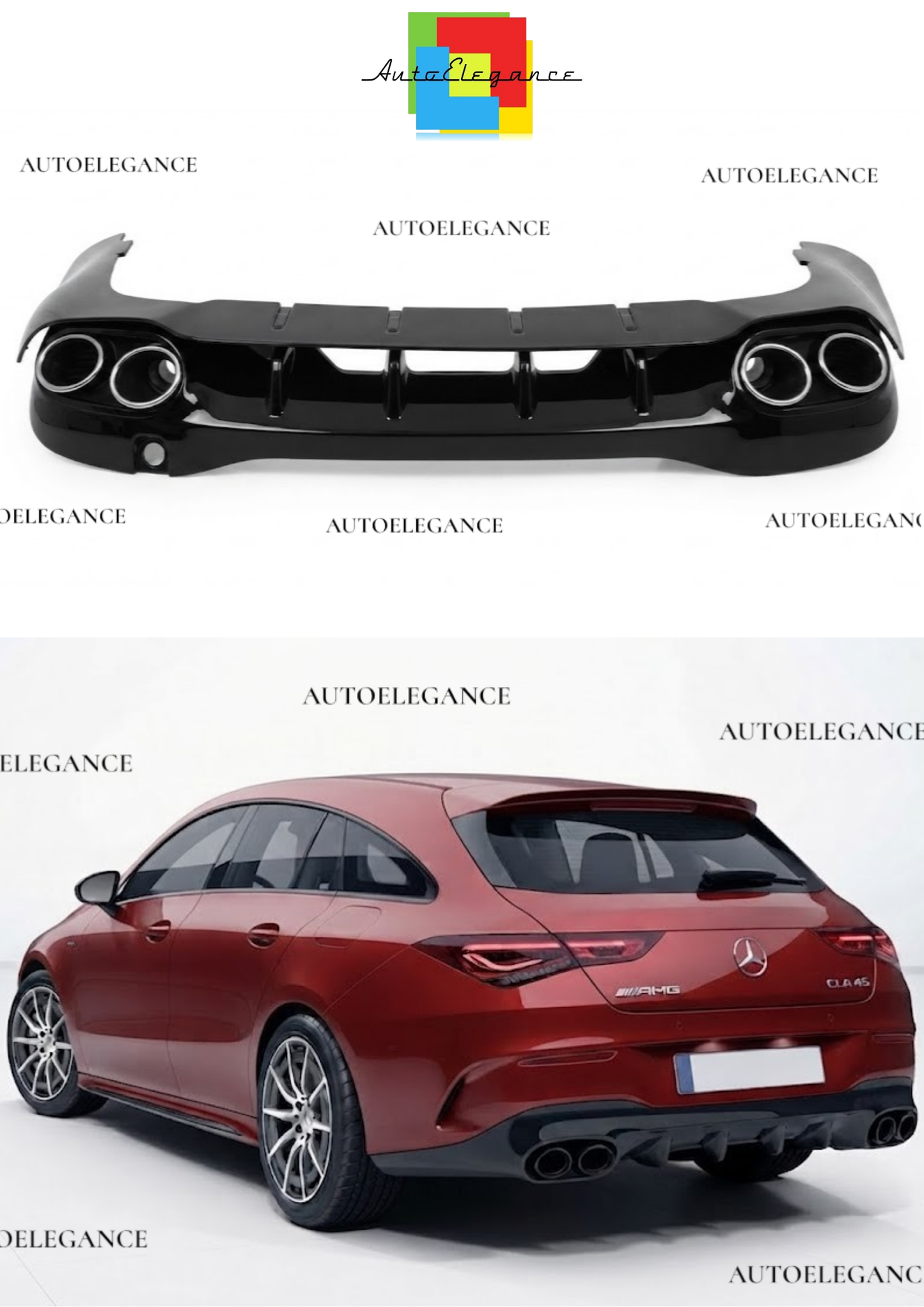 0810⭐Diffusore e terminali di scarico cromati adatti per Mercedes CLA W118⭐
