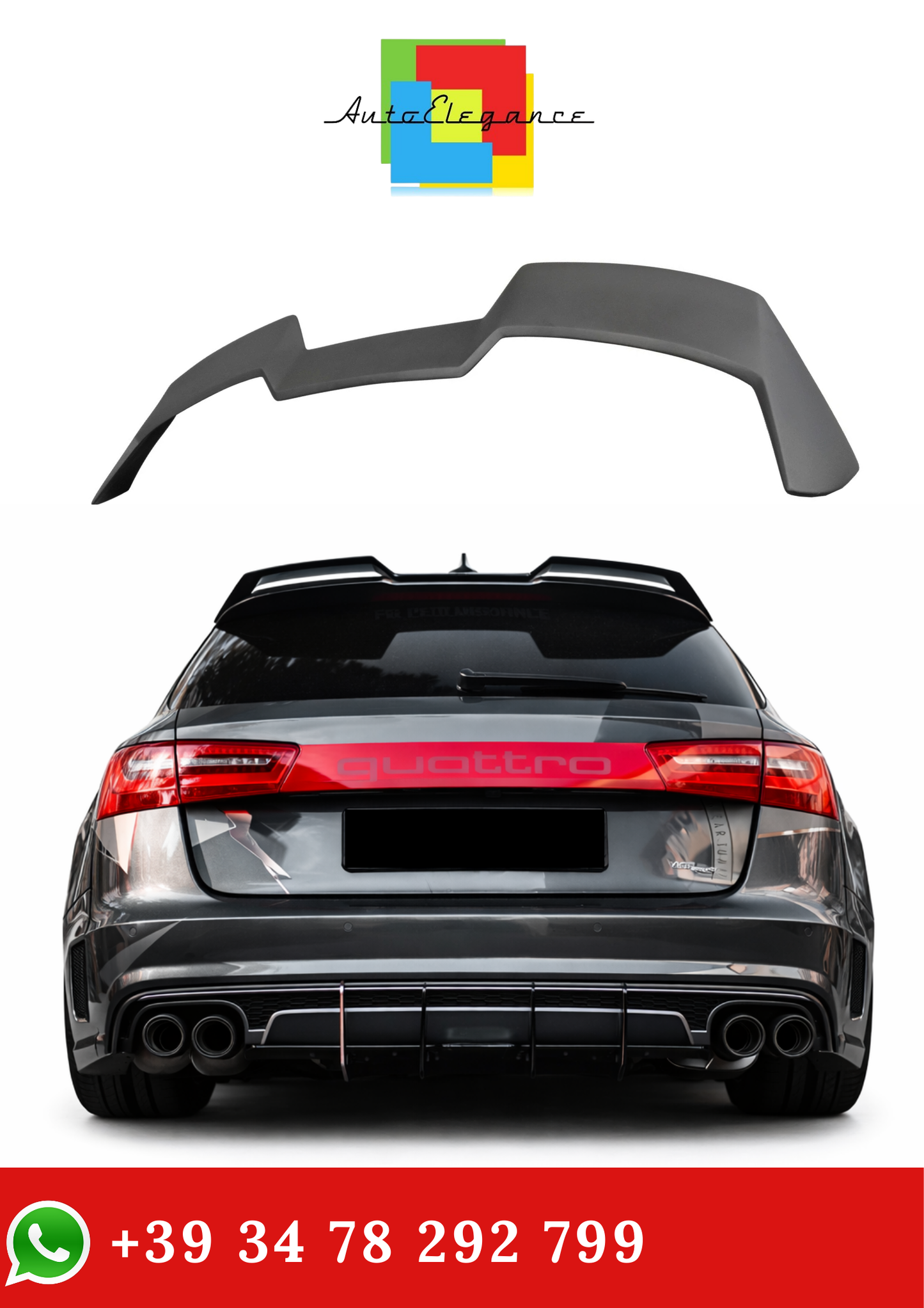 💫Spoiler Tetto adatto per Audi S6 / A6 S-Line C7 / C7 FL Avant 2012-2017💫