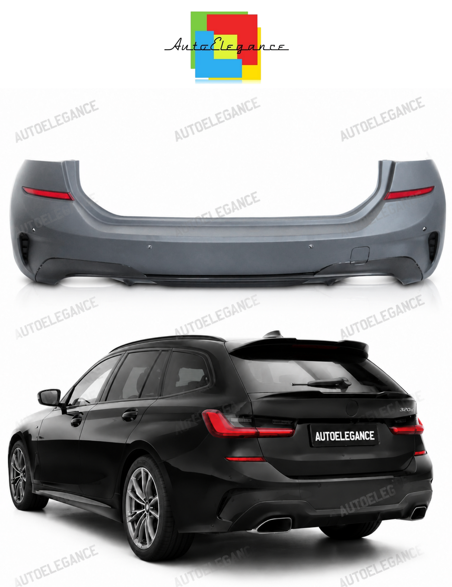 💫ART.10379 PARAURTI POSTERIORE STILE SPORTIVO PDC PER BMW G21 2019-2022💫