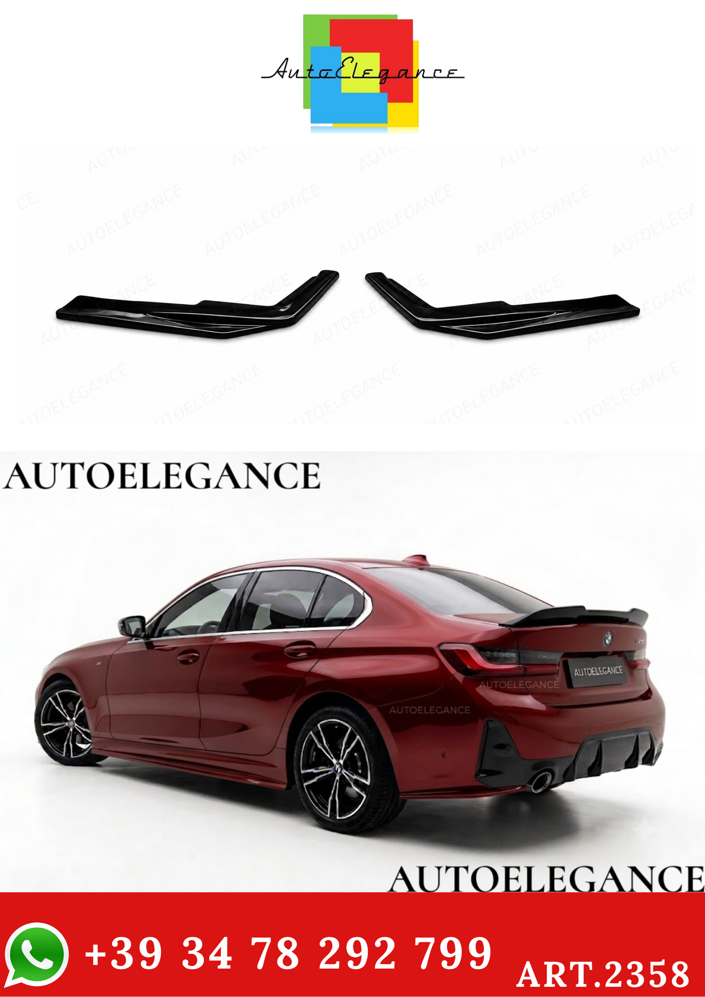 2358⭐Splitter laterale diffusore adatto per BMW Serie 3 G20/G21 M-Pack Flift 22⭐