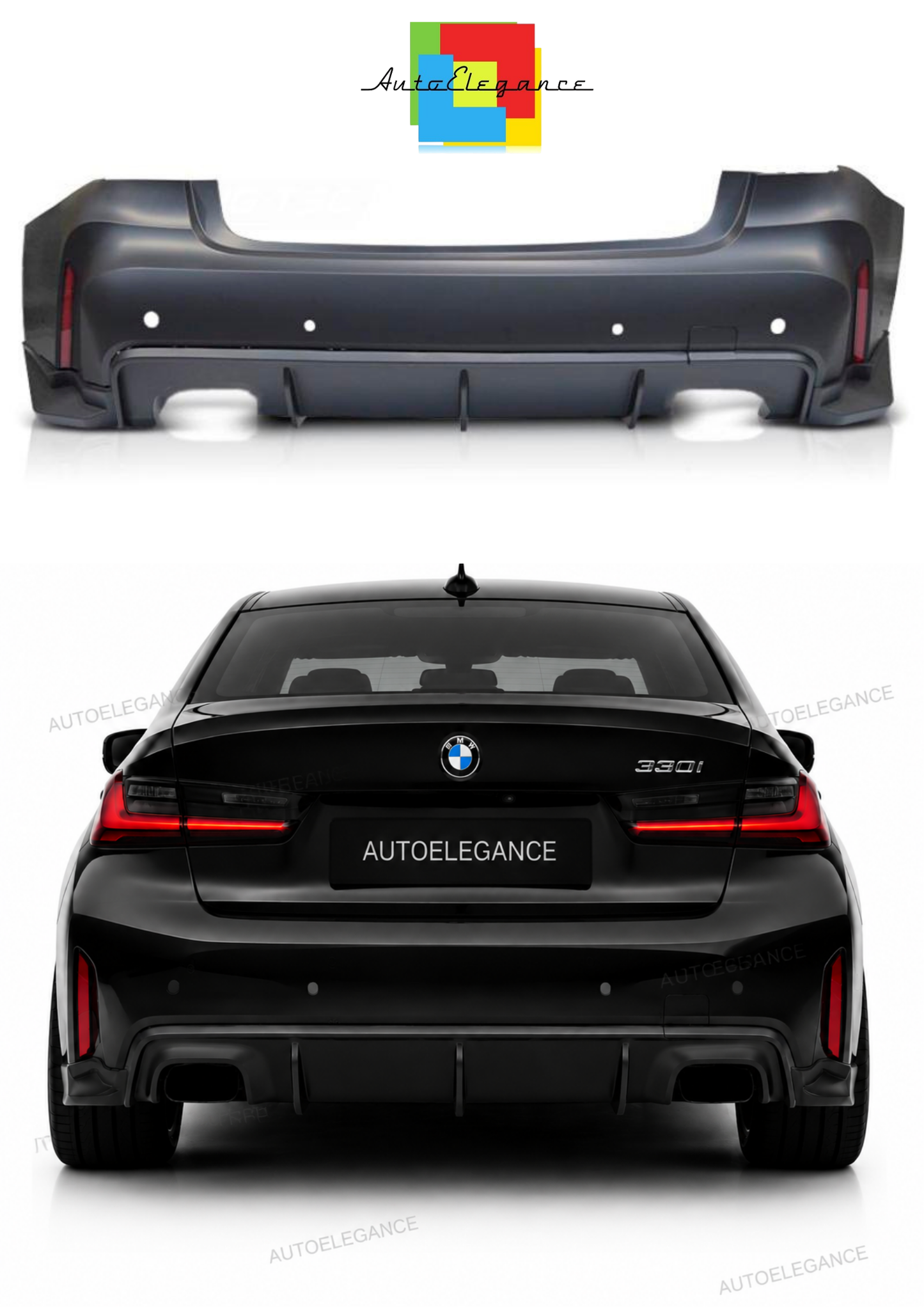 💫ART.10381 PARAURTI POSTERIORE STILE SPORTIVO PDC - BMW G20 2019-2022💫