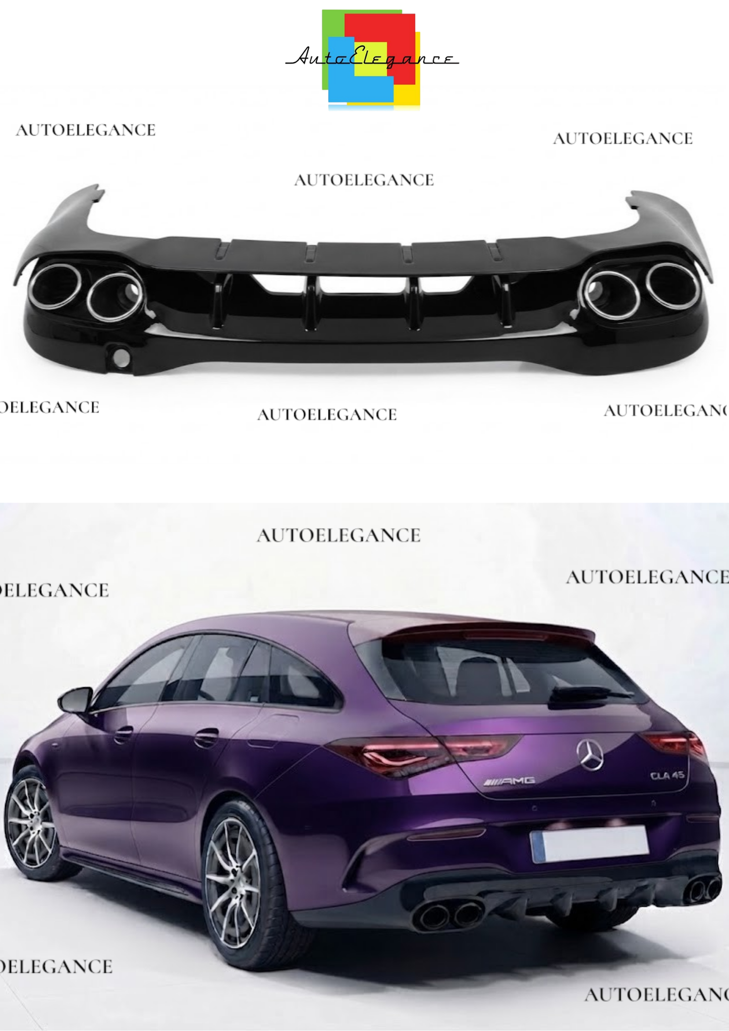 0810⭐Diffusore e terminali di scarico cromati adatti per Mercedes CLA W118⭐