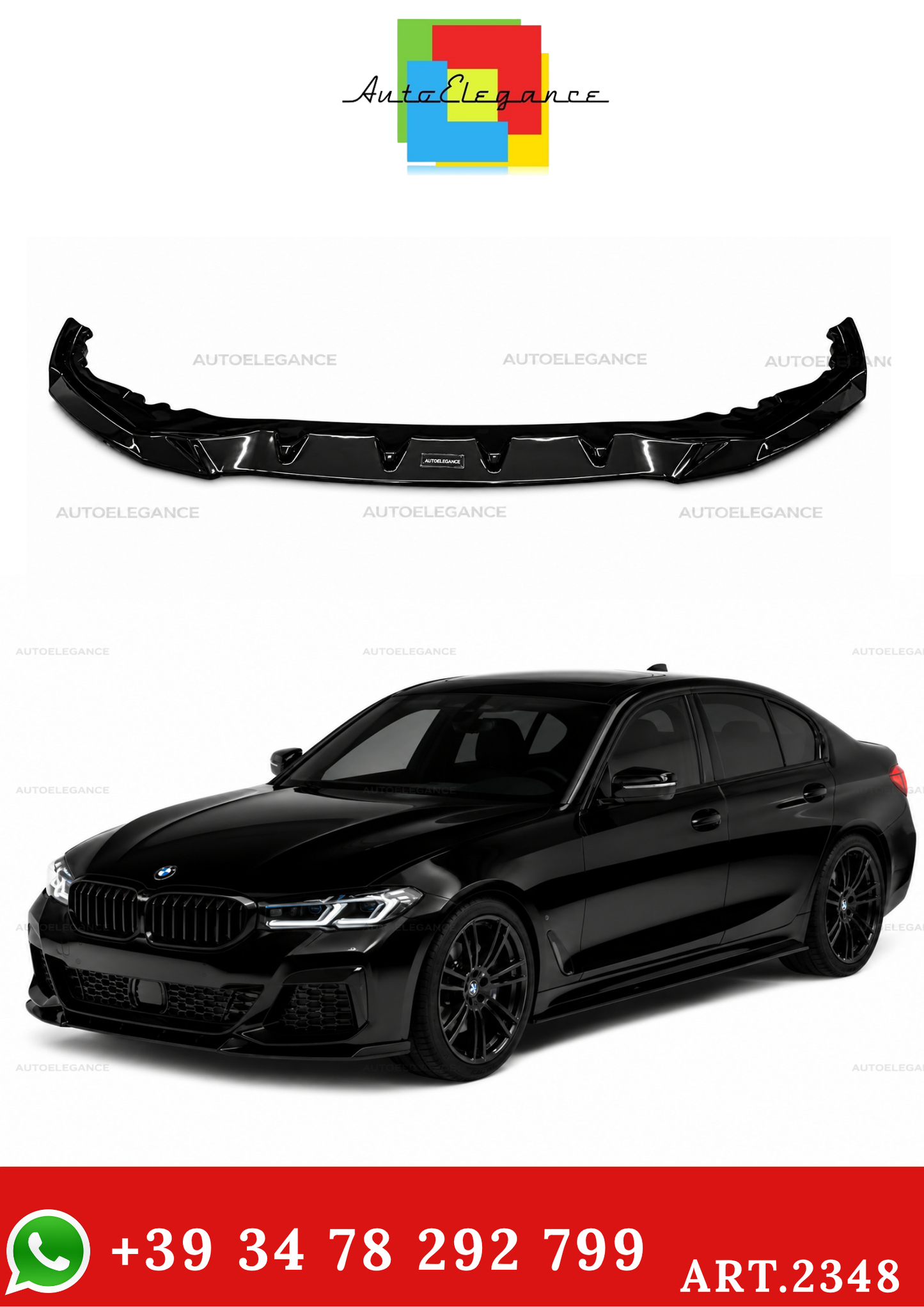 2348⭐Splitter anteriore adatto per BMW Serie 5 G30 Facelift M-Pack (2020-2023)⭐