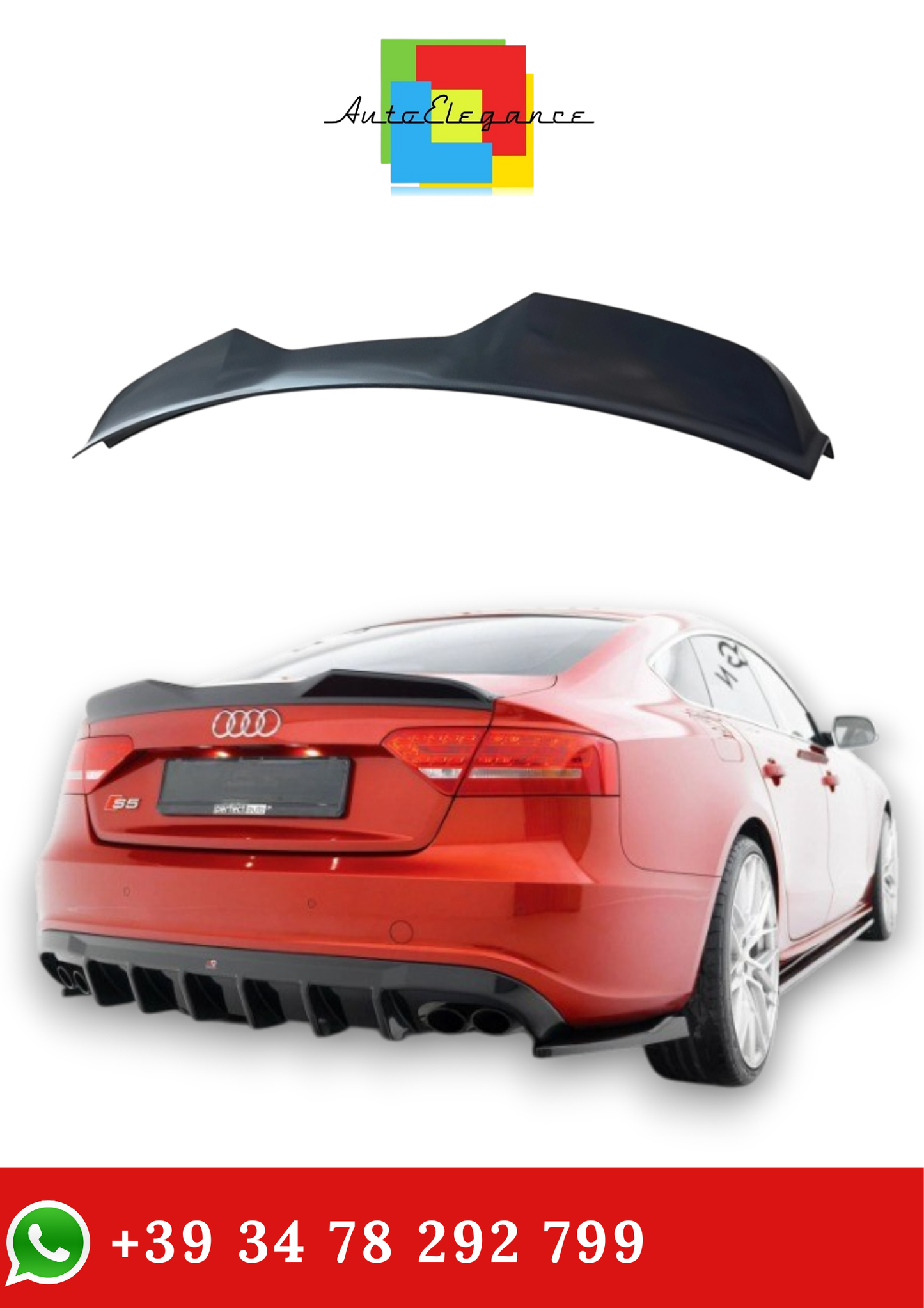 💫Spoiler Posteriore 3D adatto per Audi A5 Sportback S-Line / S5 8T 2007-2016💫