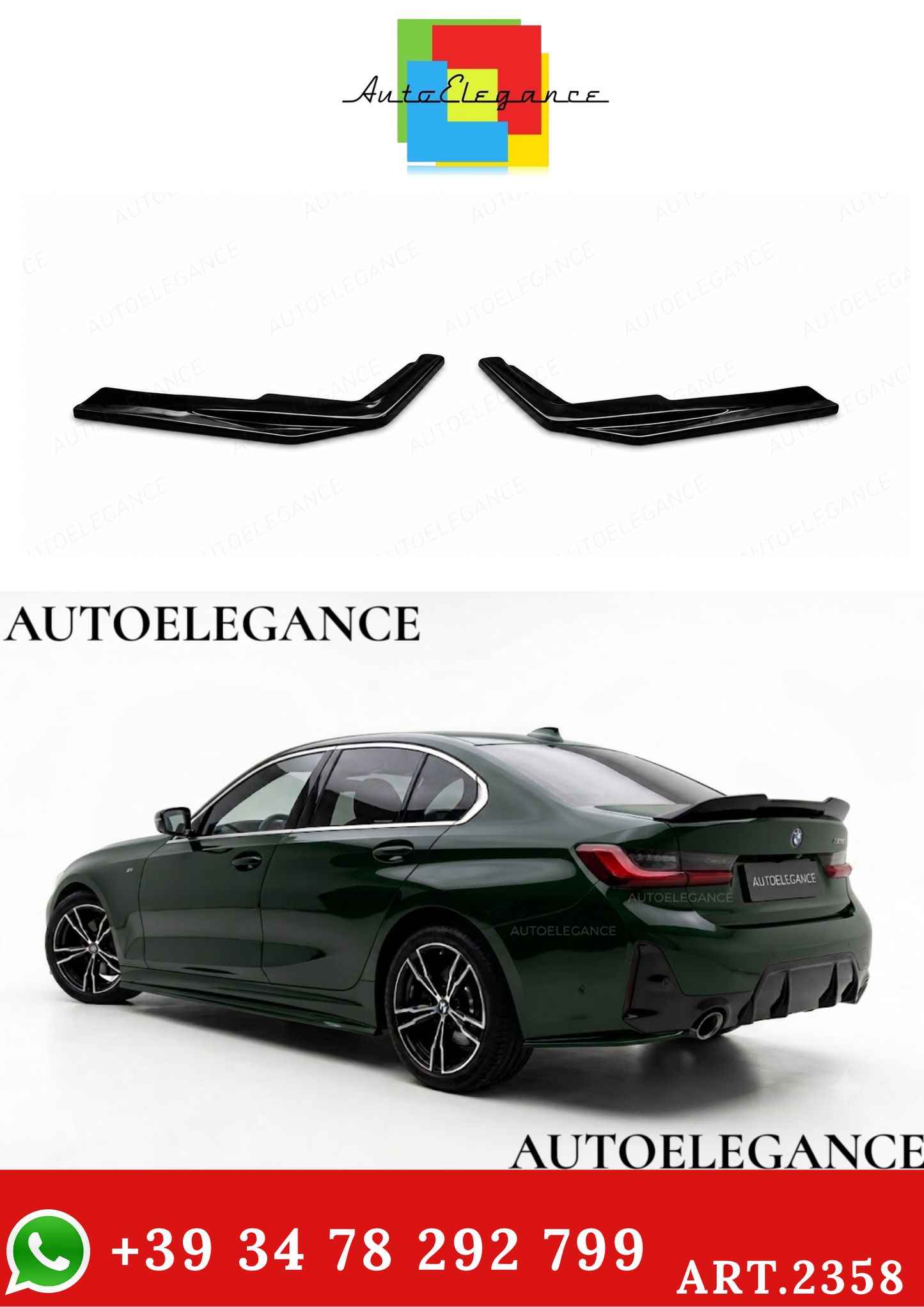 2358⭐Splitter laterale diffusore adatto per BMW Serie 3 G20/G21 M-Pack Flift 22⭐