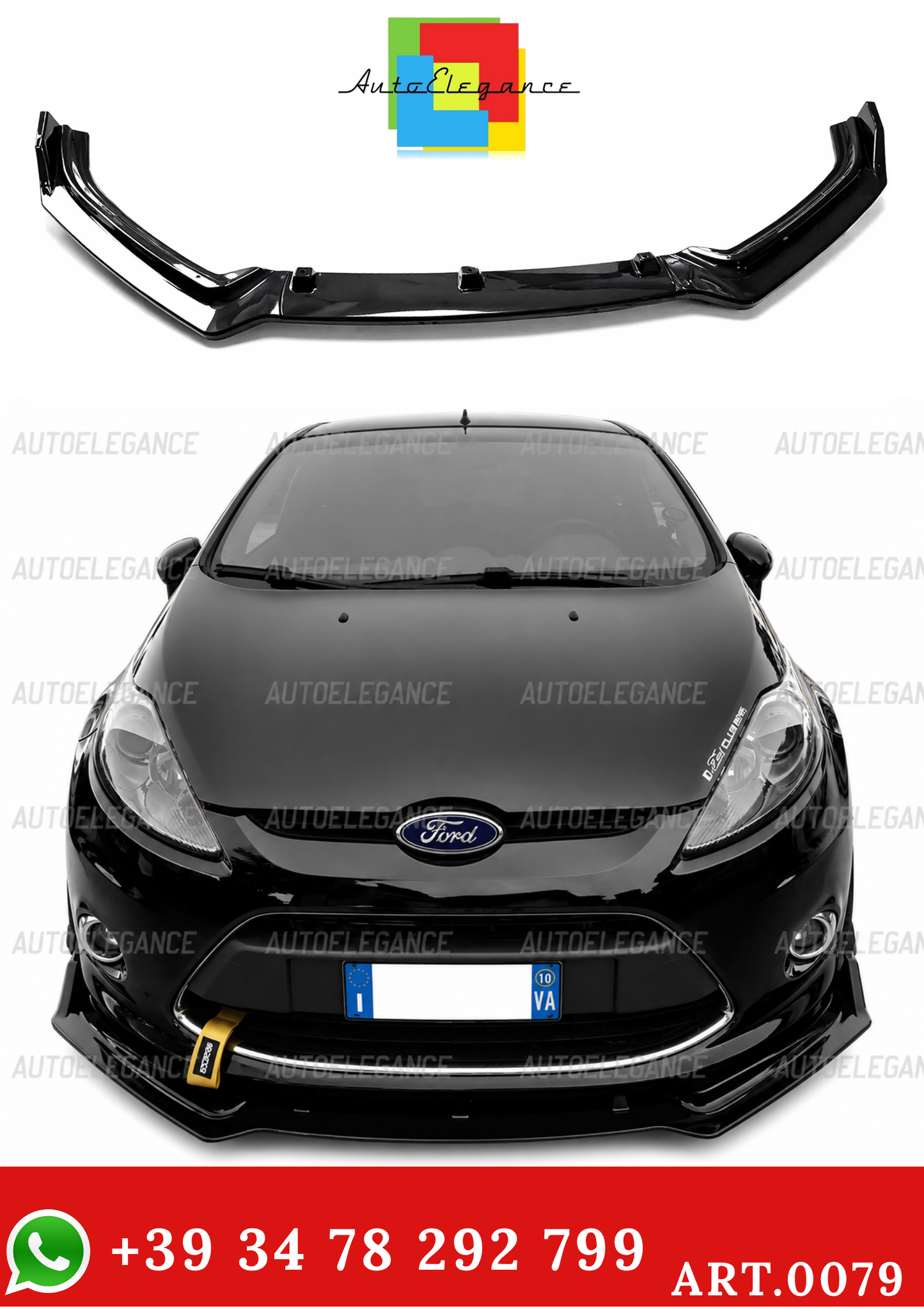 0079🔥 SPOILER SOTTO PARAURTI ANTERIORE PER FIAT GRANDE PUNTO/ PUNTO EVO ABS🔥