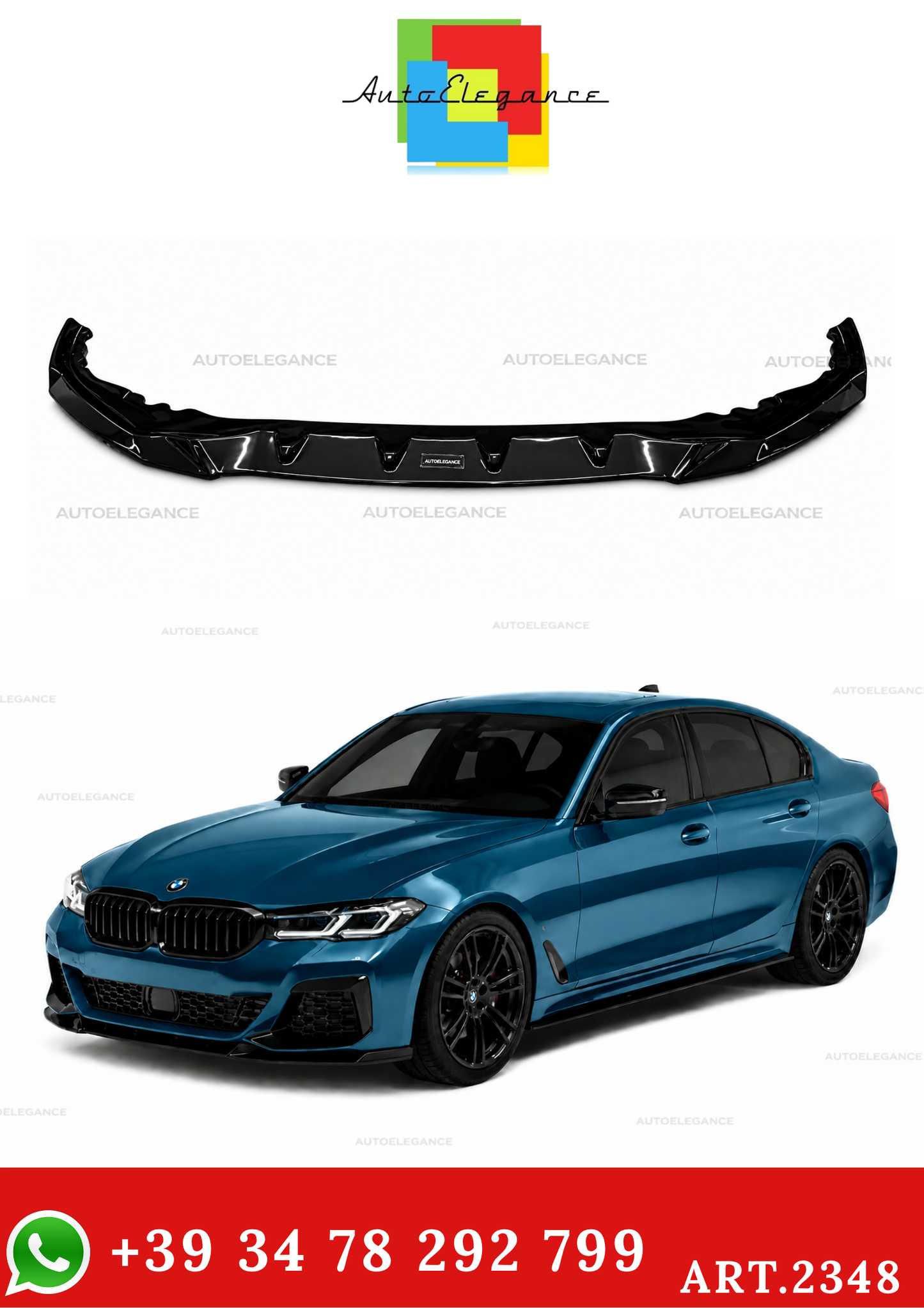 2348⭐Splitter anteriore adatto per BMW Serie 5 G30 Facelift M-Pack (2020-2023)⭐