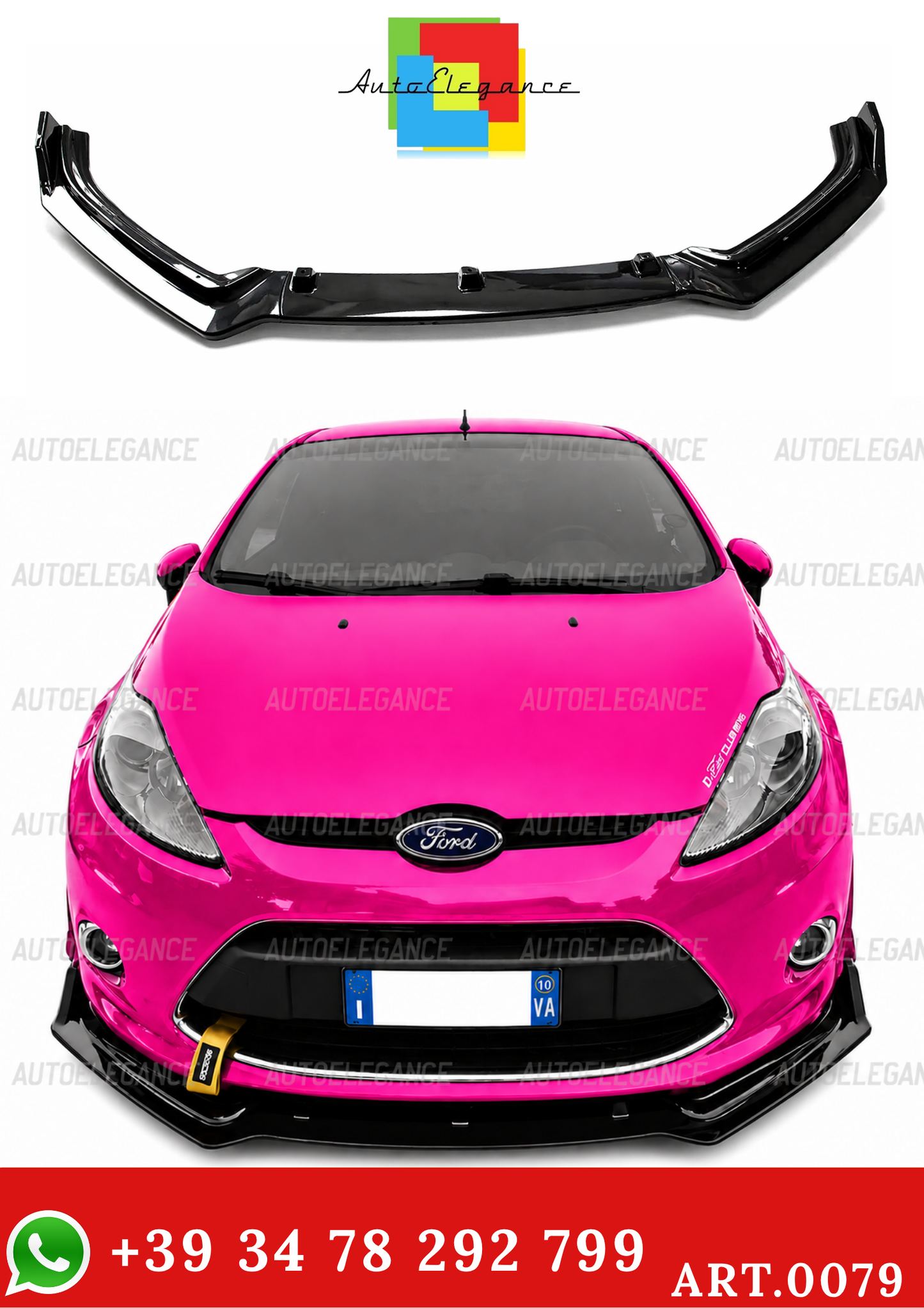 0079🔥 SPOILER SOTTO PARAURTI ANTERIORE PER FIAT GRANDE PUNTO/ PUNTO EVO ABS🔥