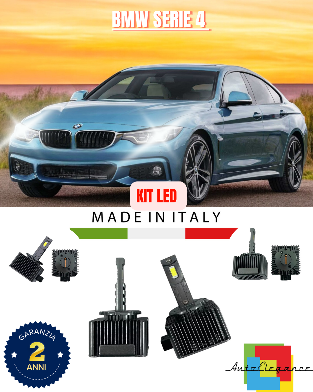❤️ LAMPADE ANABBAGLIANTI D1S KIT LED 6000K ADATTO PER BMW SERIE 4 ❤️